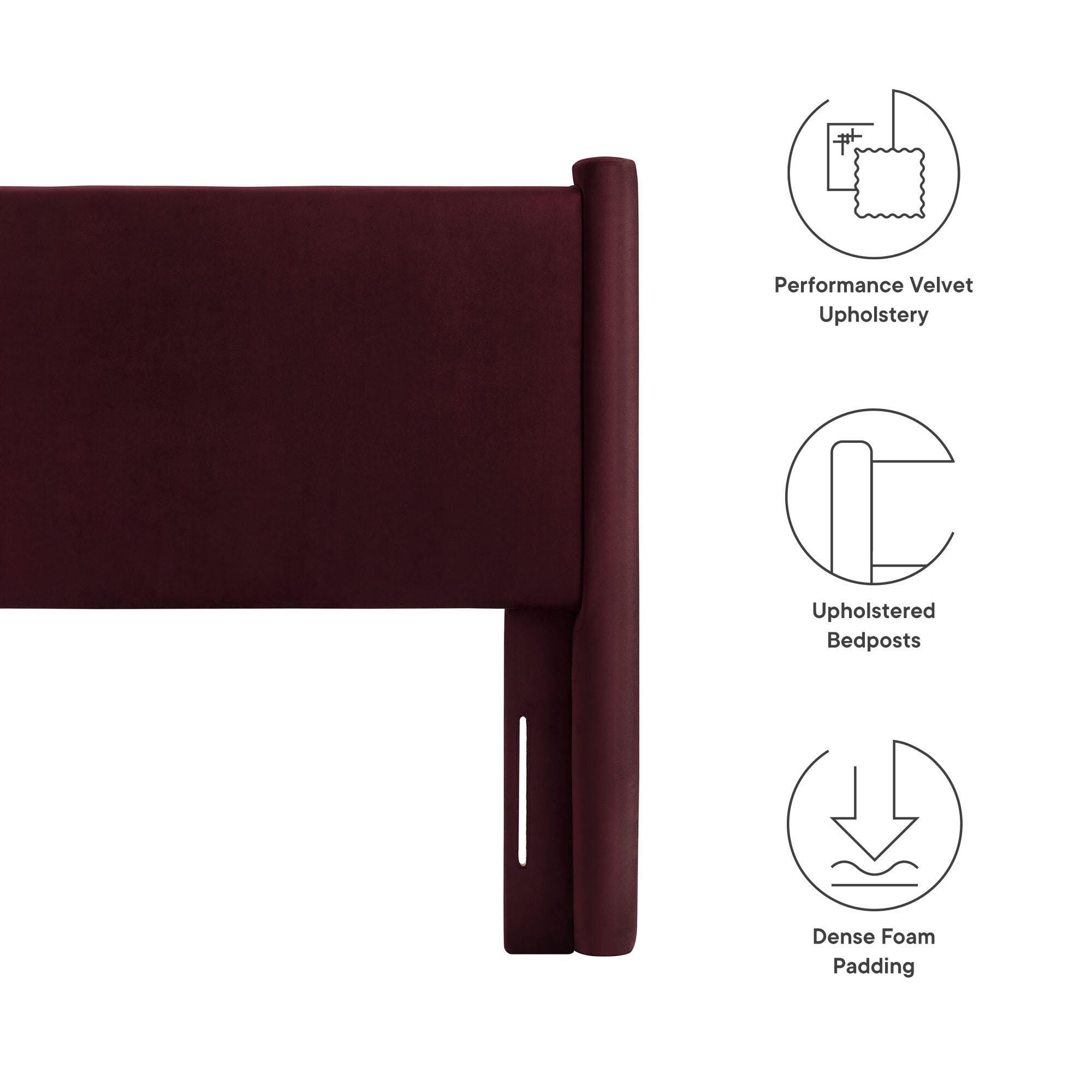 Modway Rael Twin Headboard, Purple, large