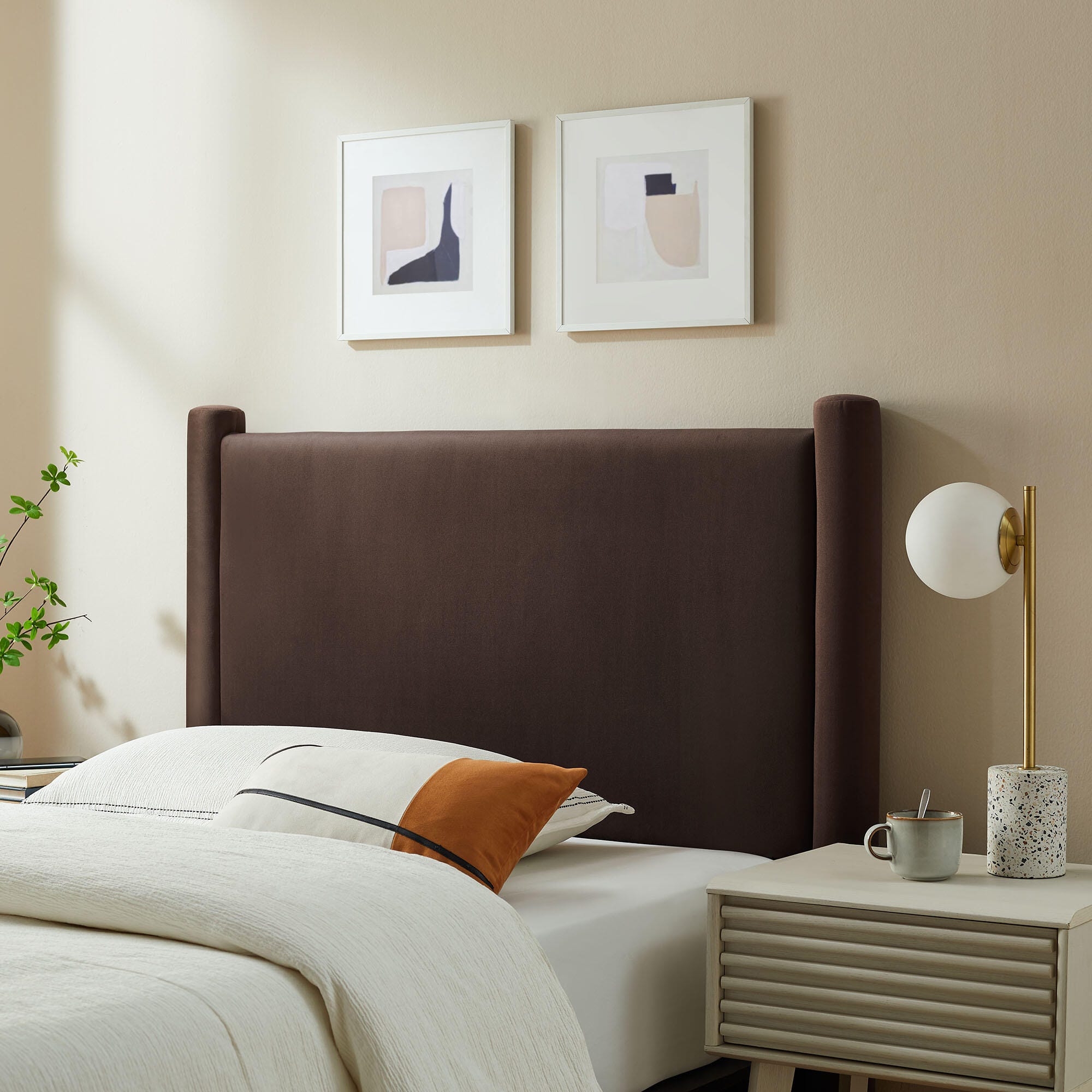 Modway Rael Twin Headboard, Chocolate Brown, rollover