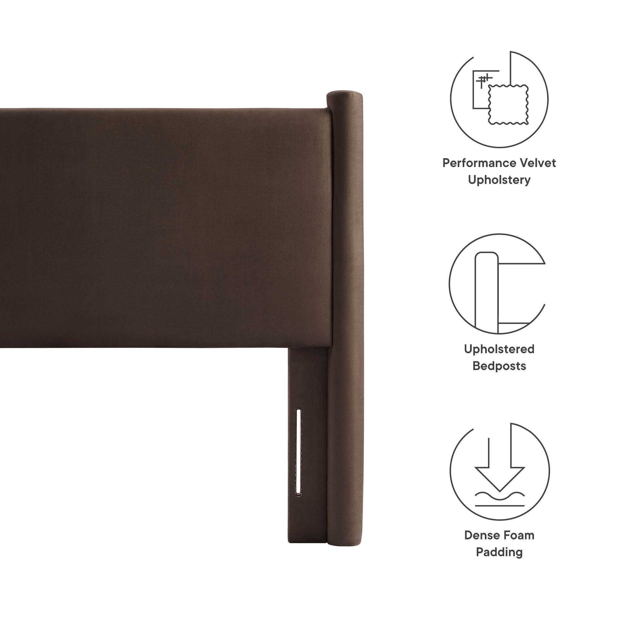 Modway Rael Twin Headboard, Chocolate Brown, large