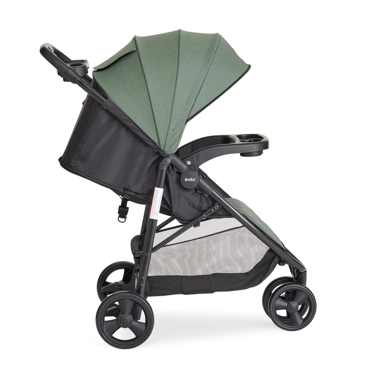 Evolur Breeze Stroller, Green/Black, large