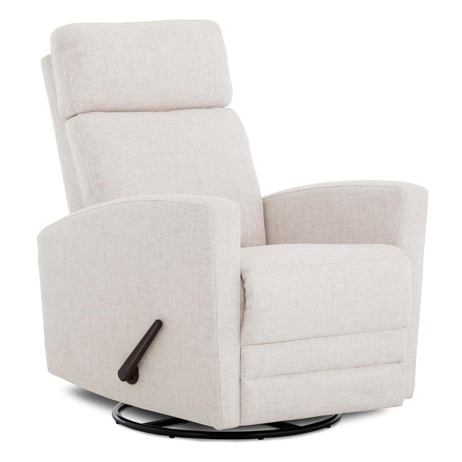 Evolur Chatham Manual Swivel Glider Recliner, Ecru, large