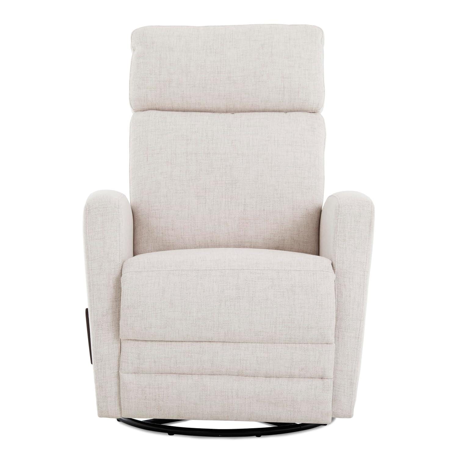 Evolur Chatham Manual Swivel Glider Recliner, Ecru, large