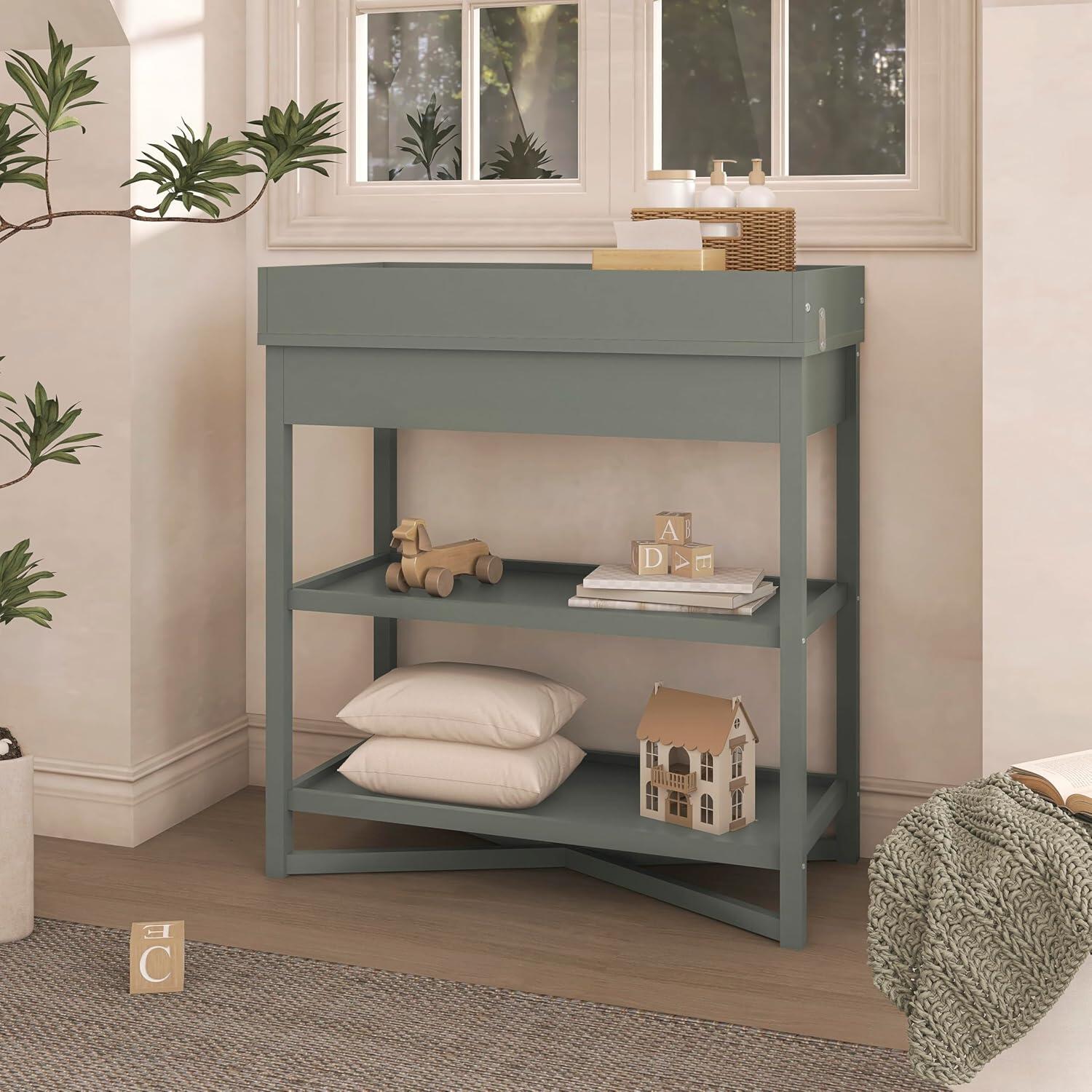 Evolur Dream On Me Owen Changing Table, Sea Grass, rollover