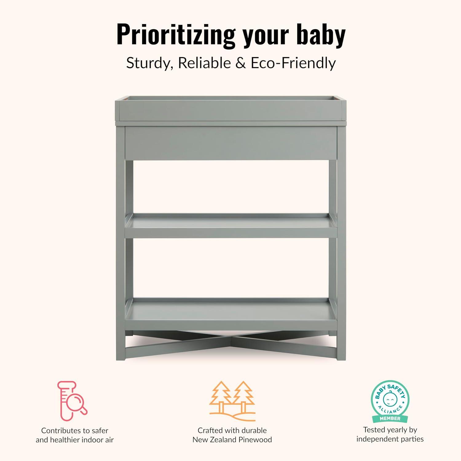 Evolur Dream On Me Owen Changing Table, Sea Grass, large