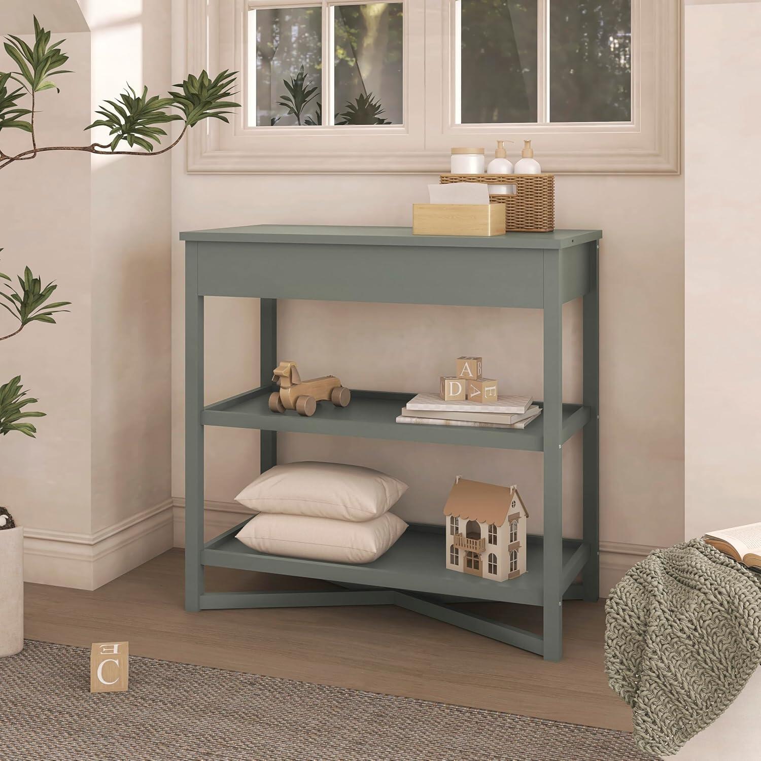 Evolur Dream On Me Owen Changing Table, Sea Grass, large