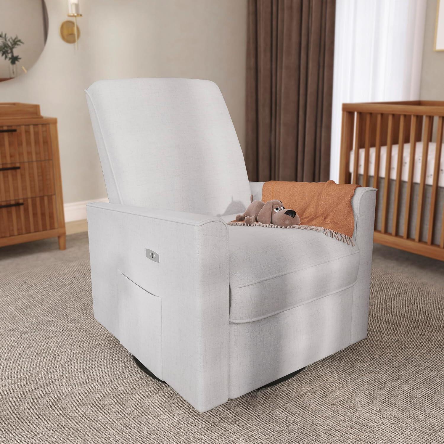 Evolur Harlow Power Glider Recliner, Fog Gray, large