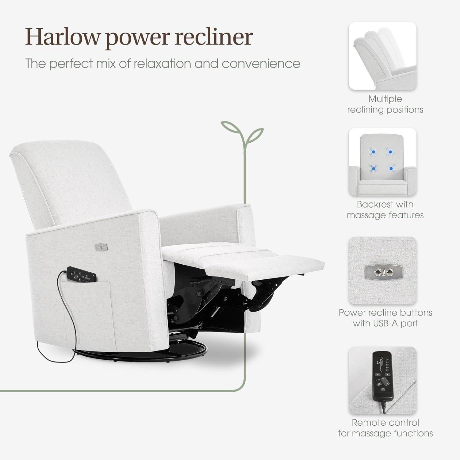Evolur Harlow Power Glider Recliner, Luxe Gray, large