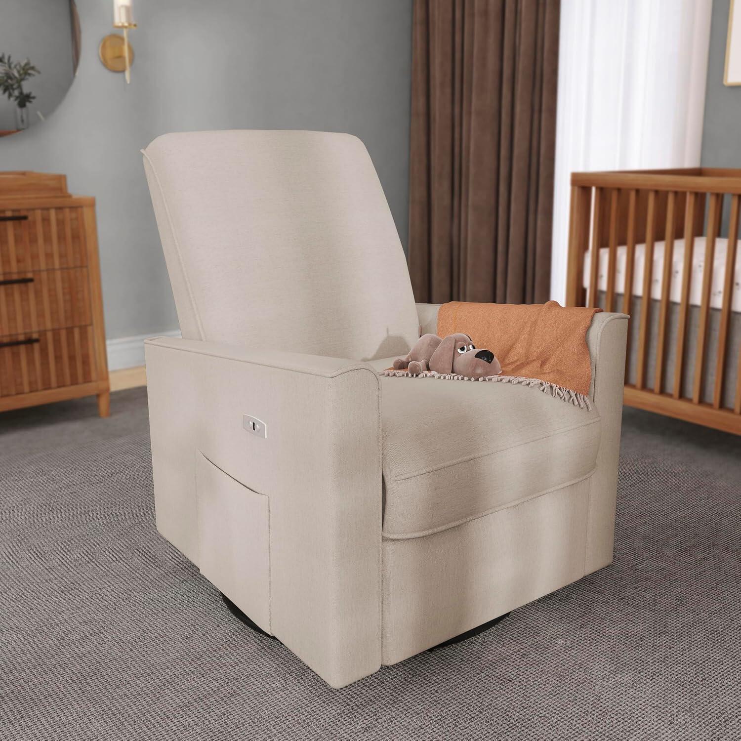 Evolur Harlow Power Glider Recliner, Light Sand, large