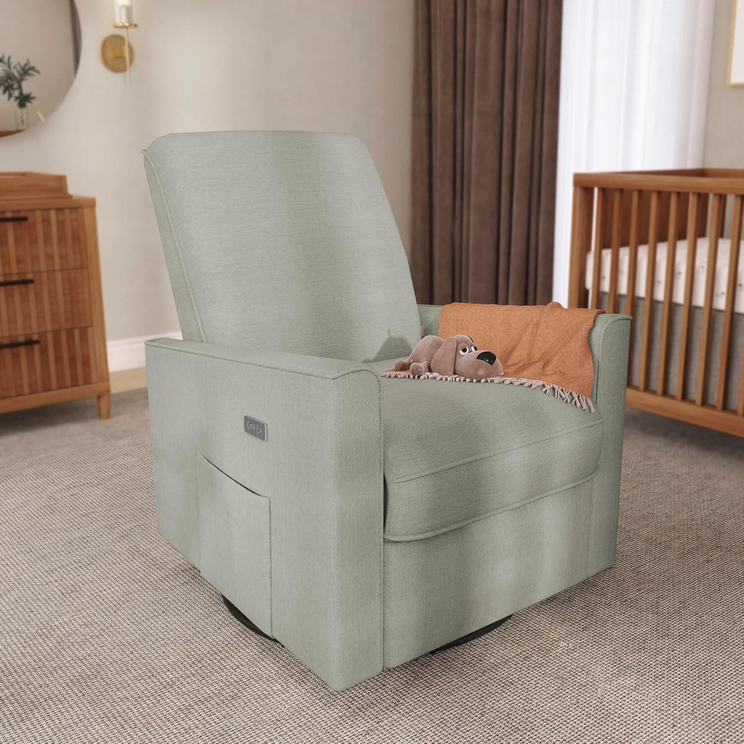 Evolur Harlow Power Swivel Glider Recliner, Luxe Gray, large