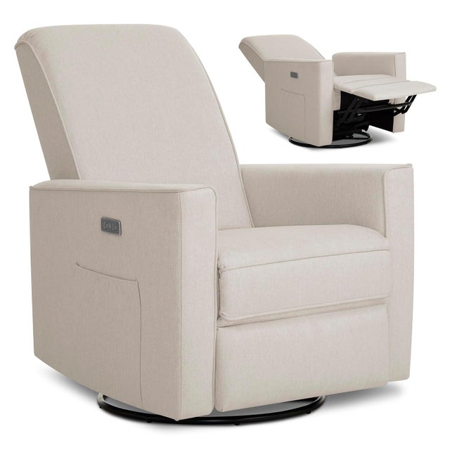 Evolur Harlow Power Swivel Glider Recliner, Beige