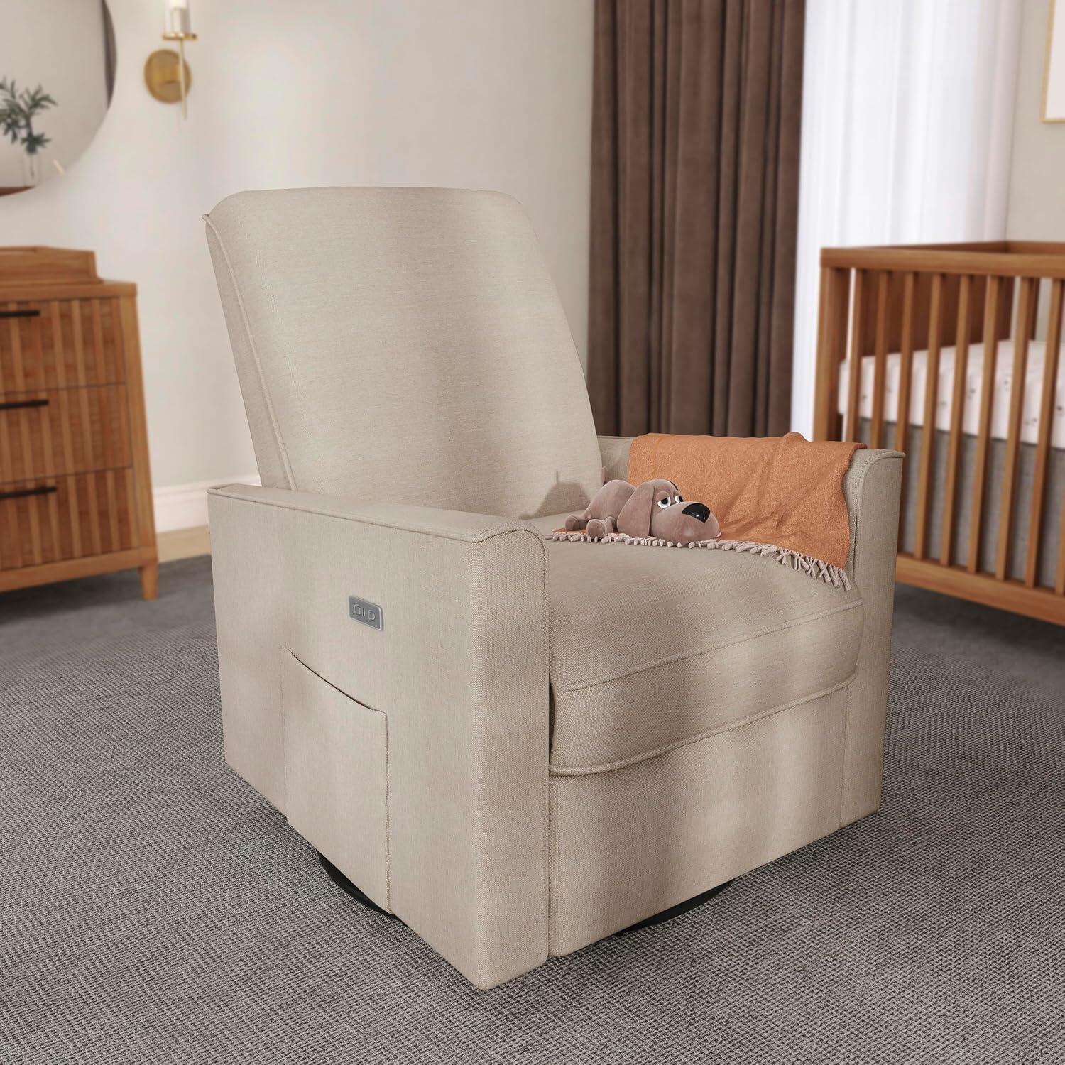 Evolur Harlow Power Swivel Glider Recliner, Beige, large