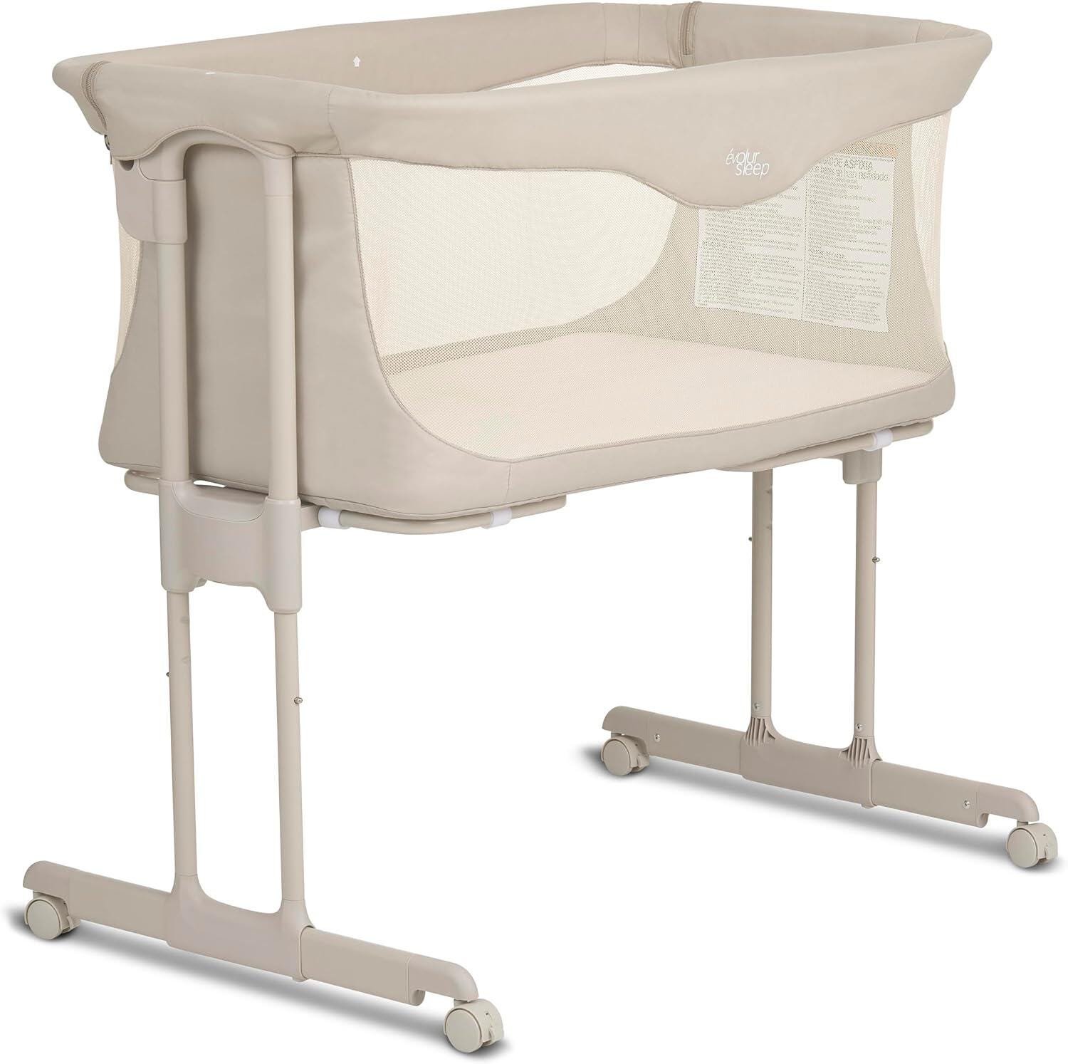 Evolur Kinsley Portable Bassinet, Beige, large