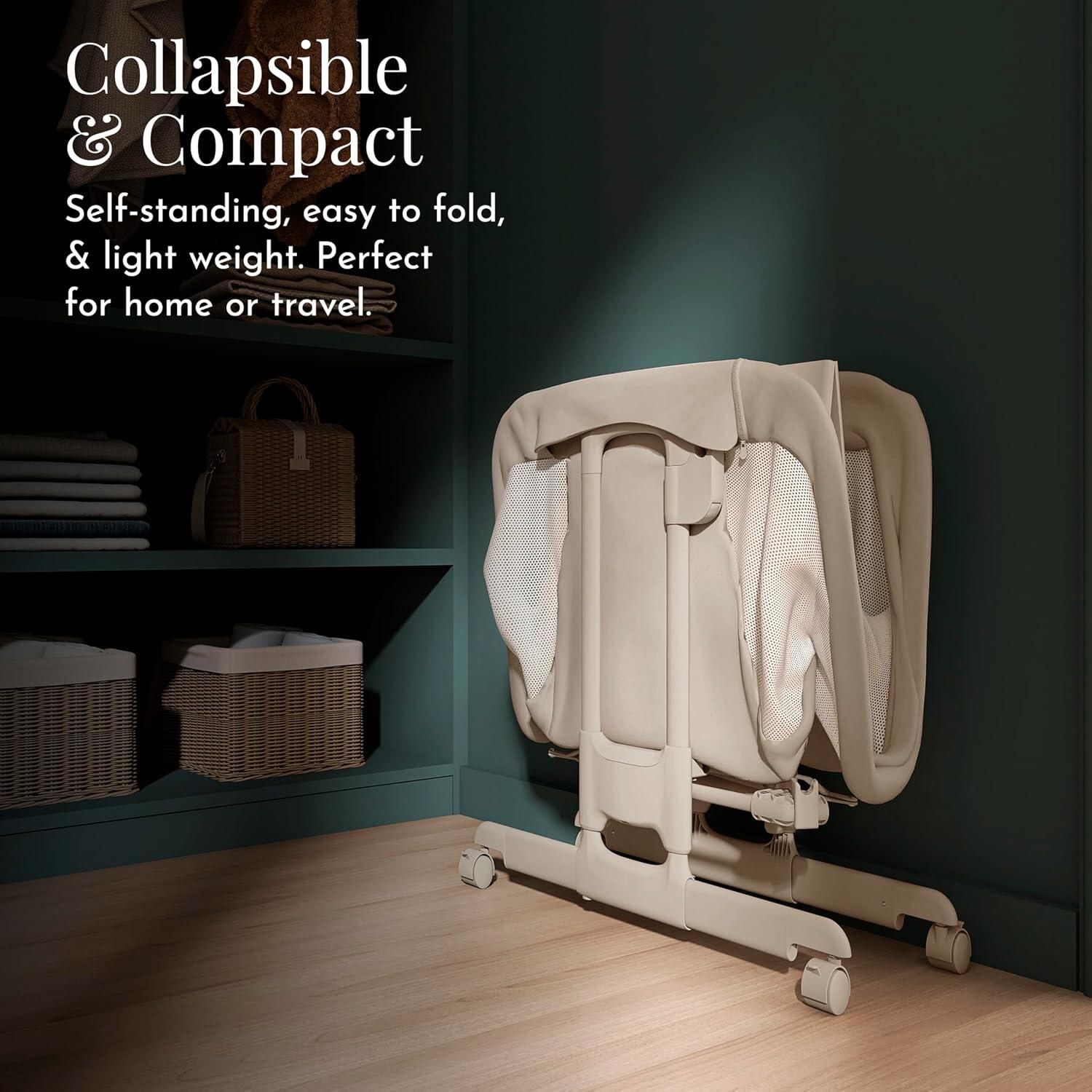 Evolur Kinsley Portable Bassinet, Beige, large