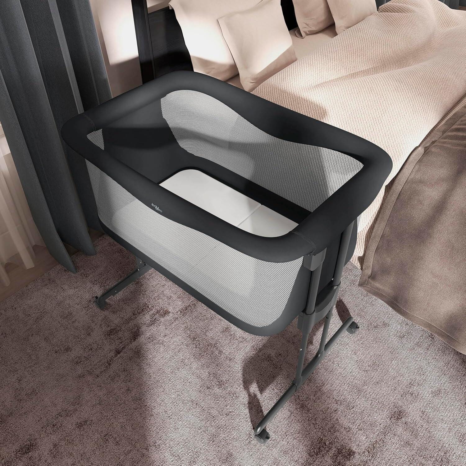 Evolur Kinsley Portable Bassinet, Dark Gray, rollover