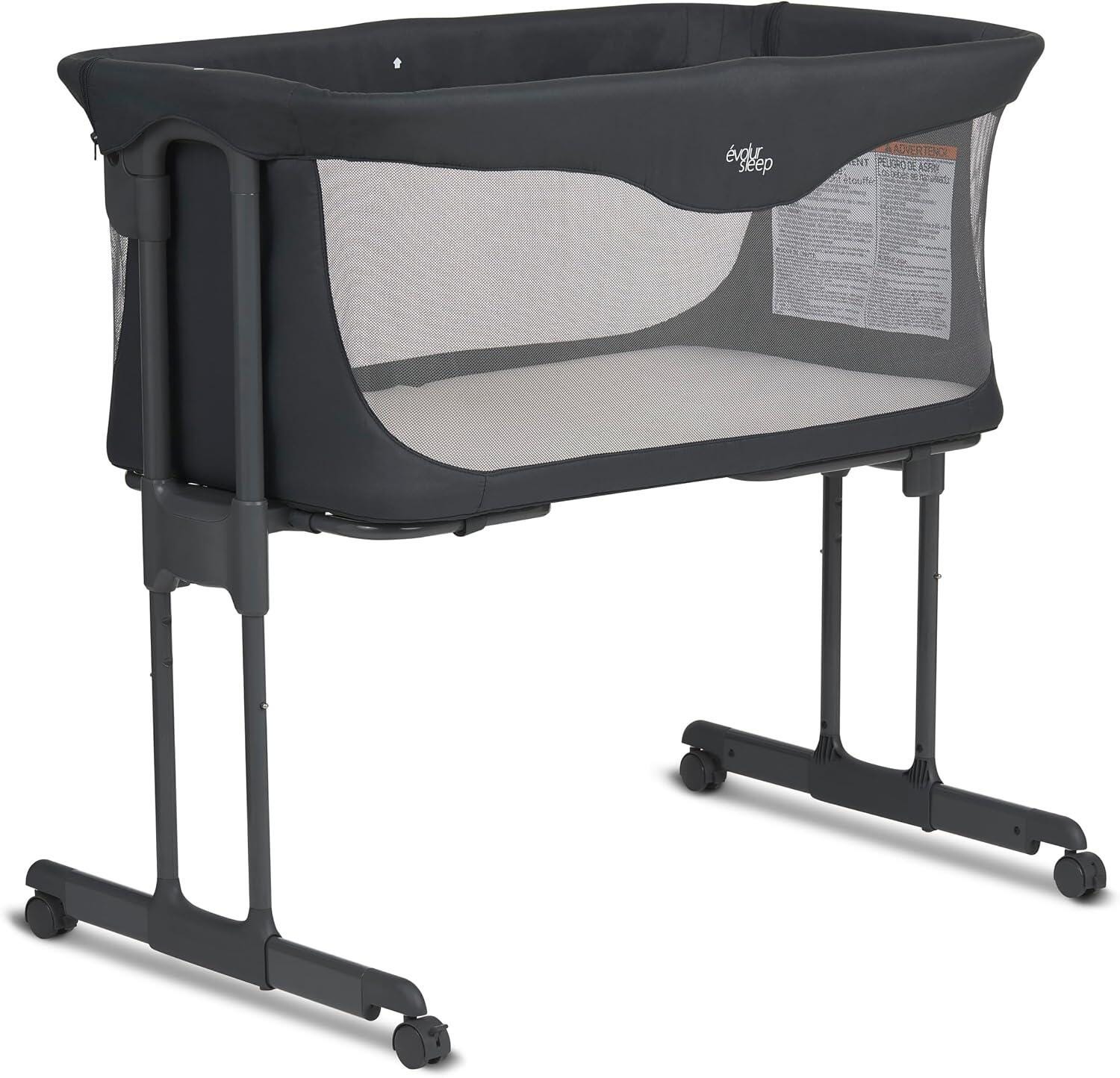 Evolur Kinsley Portable Bassinet, Dark Gray, large