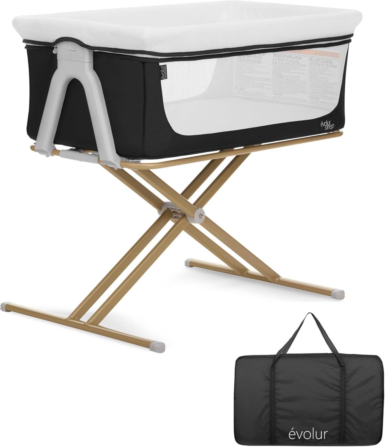 Evolur Orabelle Bassinet, Black/Beige, large