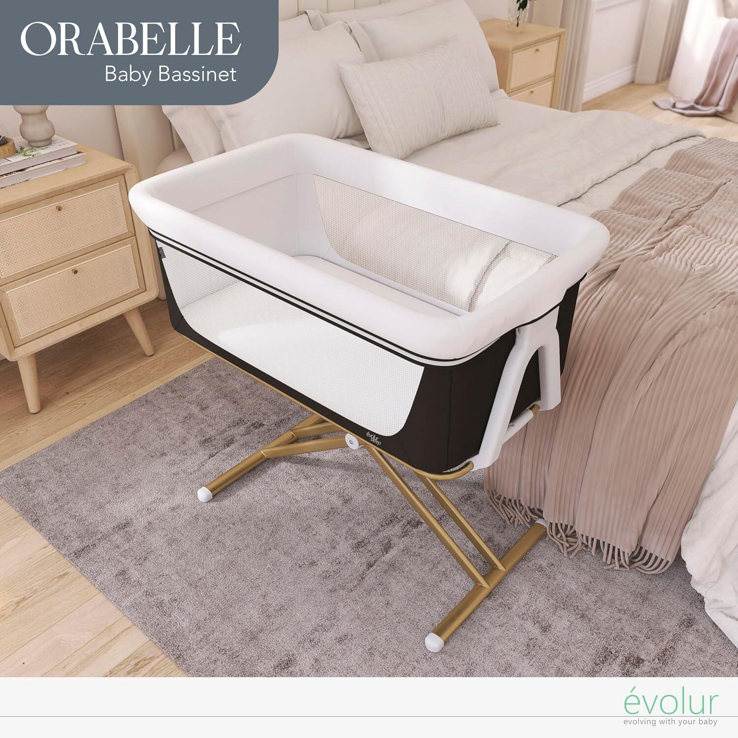 Evolur Orabelle Bassinet, Black/Beige, large