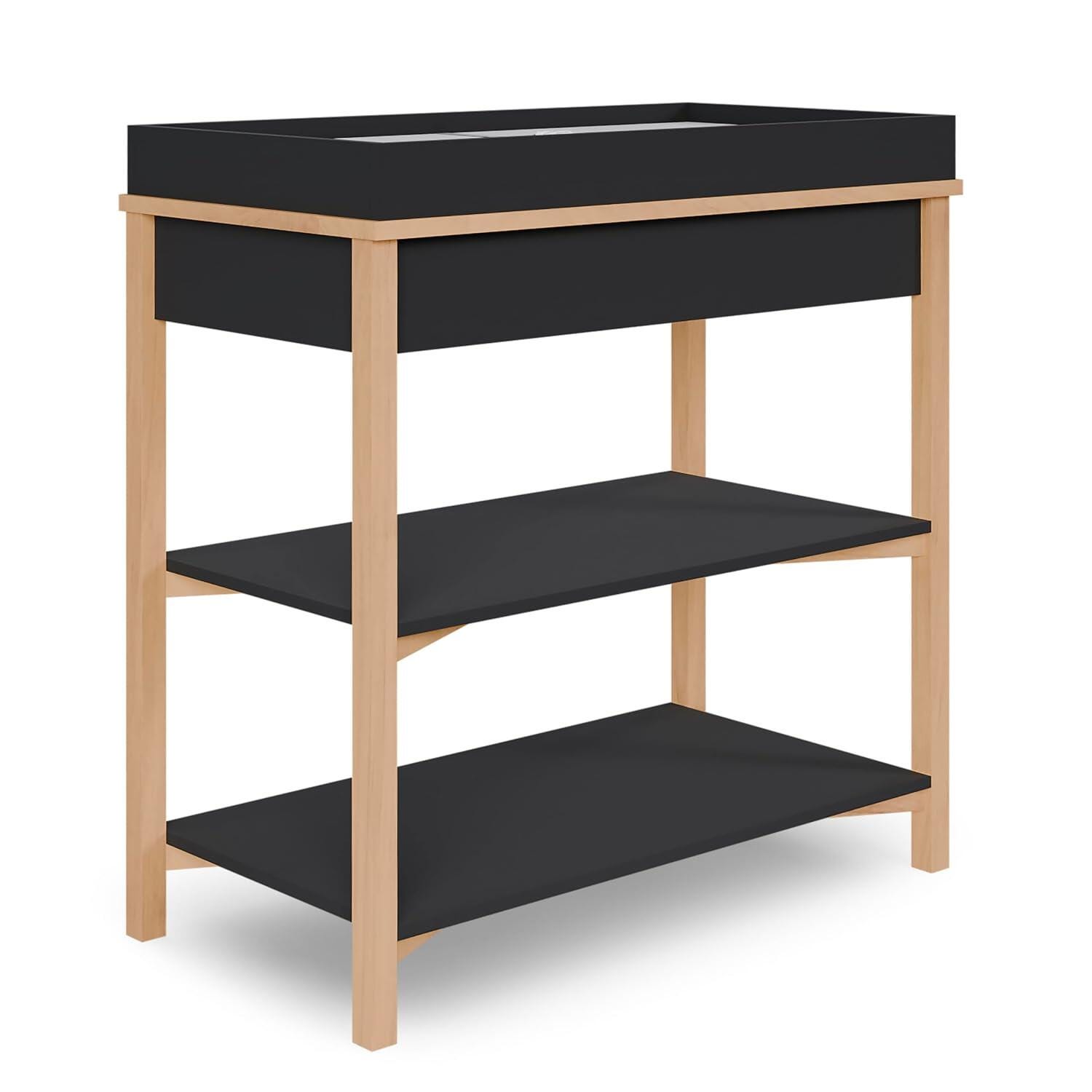 Evolur Owen Changing Table, Matte Black/Beige, large