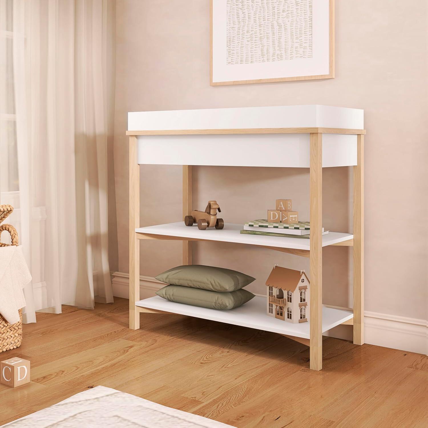 Evolur Owen Changing Table, White/Beige, rollover