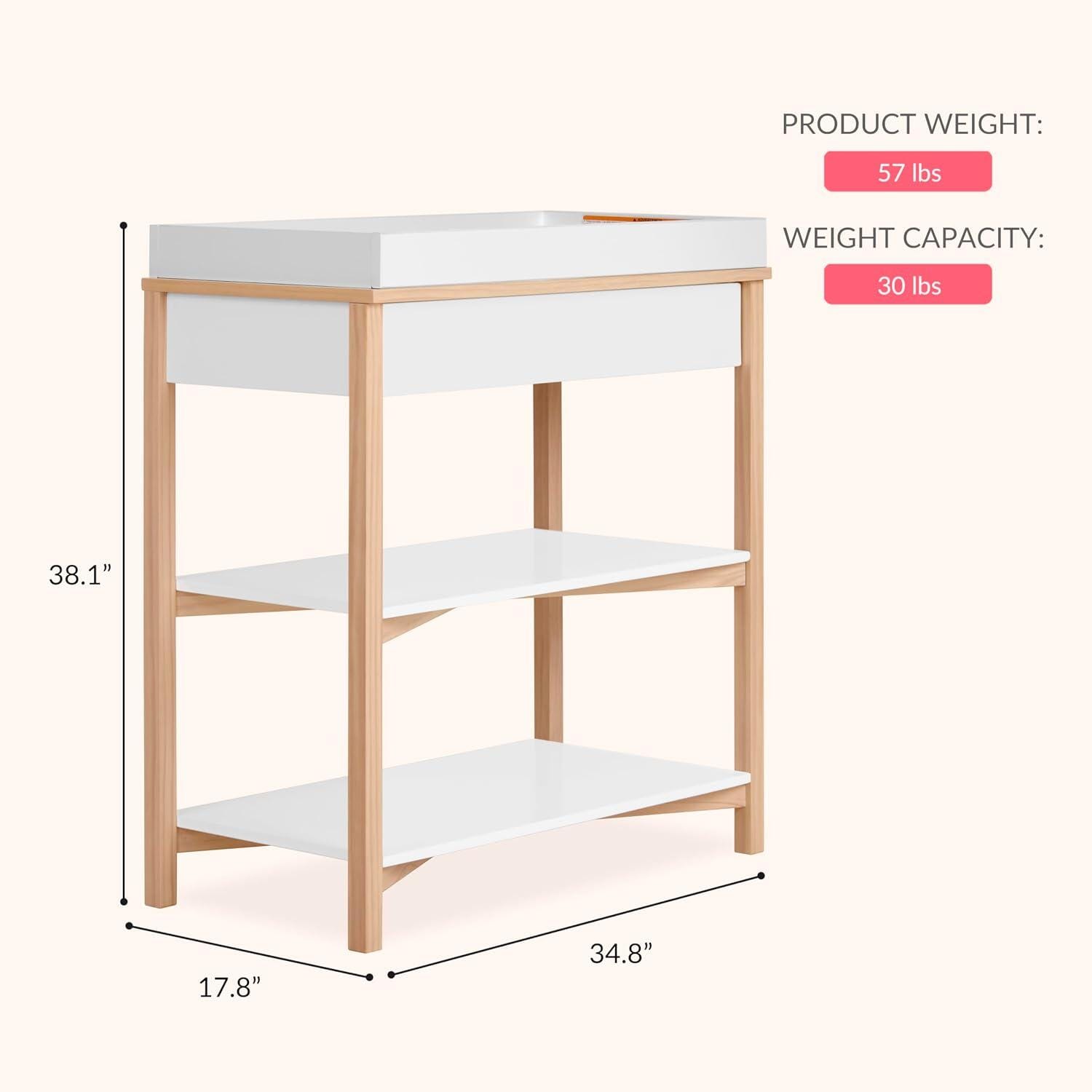 Evolur Owen Changing Table, White/Beige, large