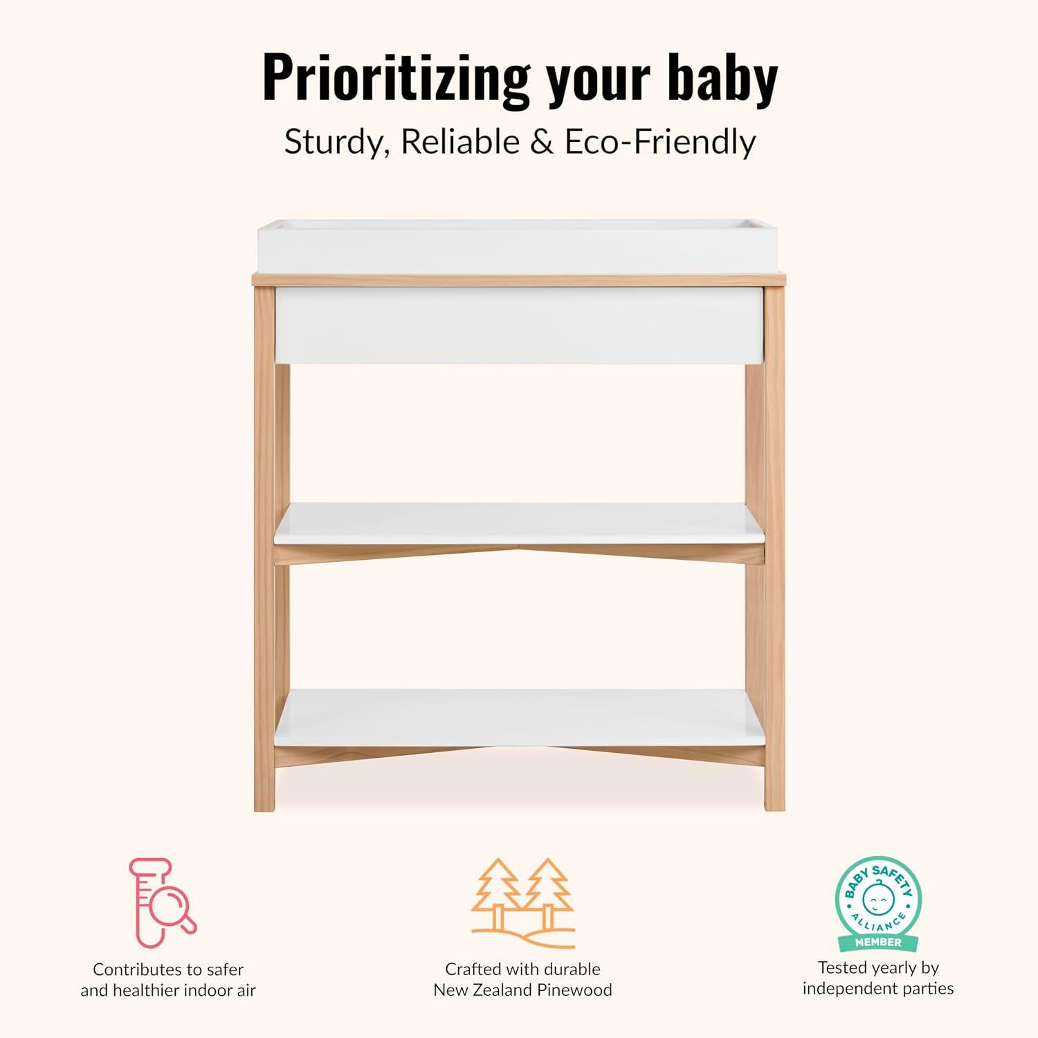 Evolur Owen Changing Table, White/Beige, large