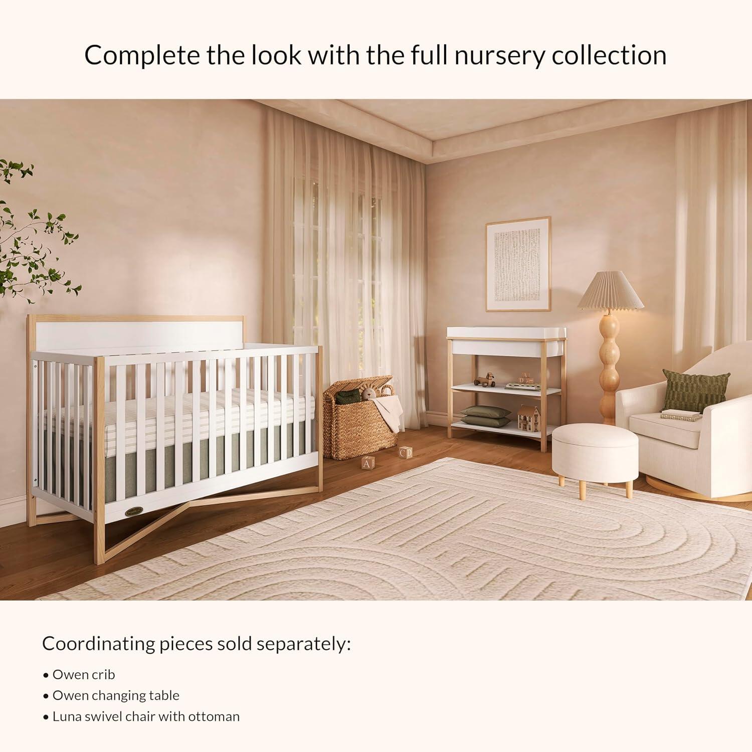 Evolur Owen Changing Table, White/Beige, large