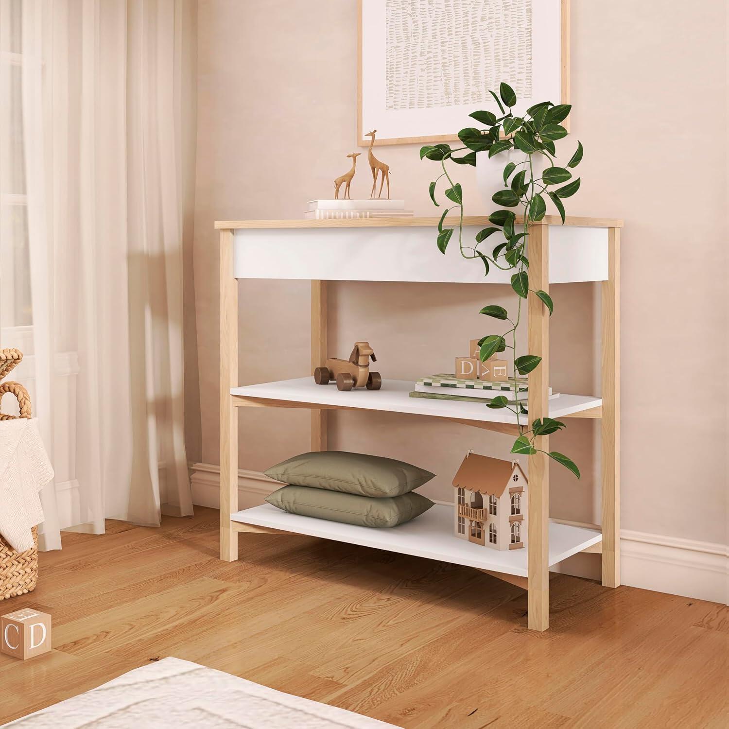 Evolur Owen Changing Table, White/Beige, large