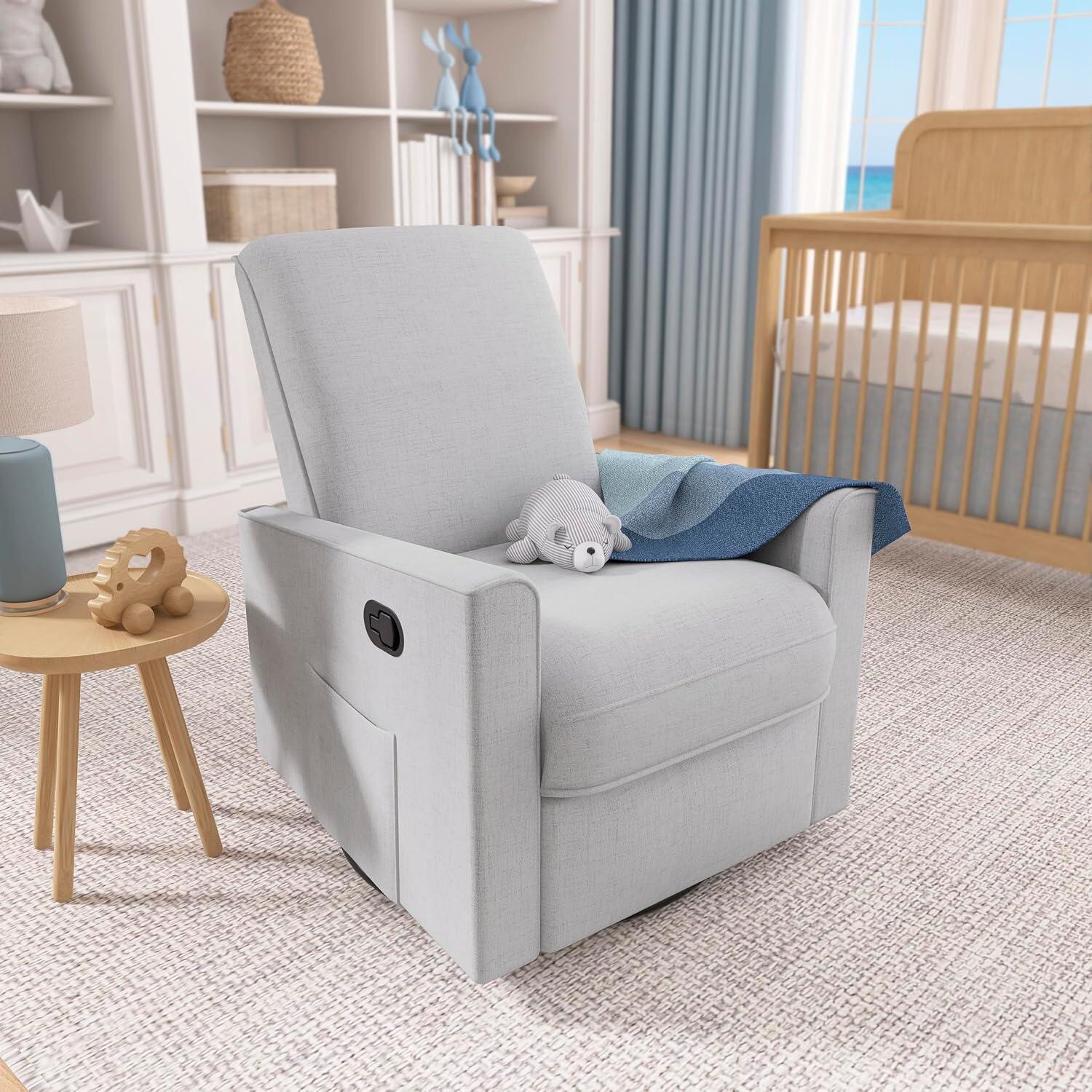 Evolur Raleigh Manual Swivel Glider Recliner, , large