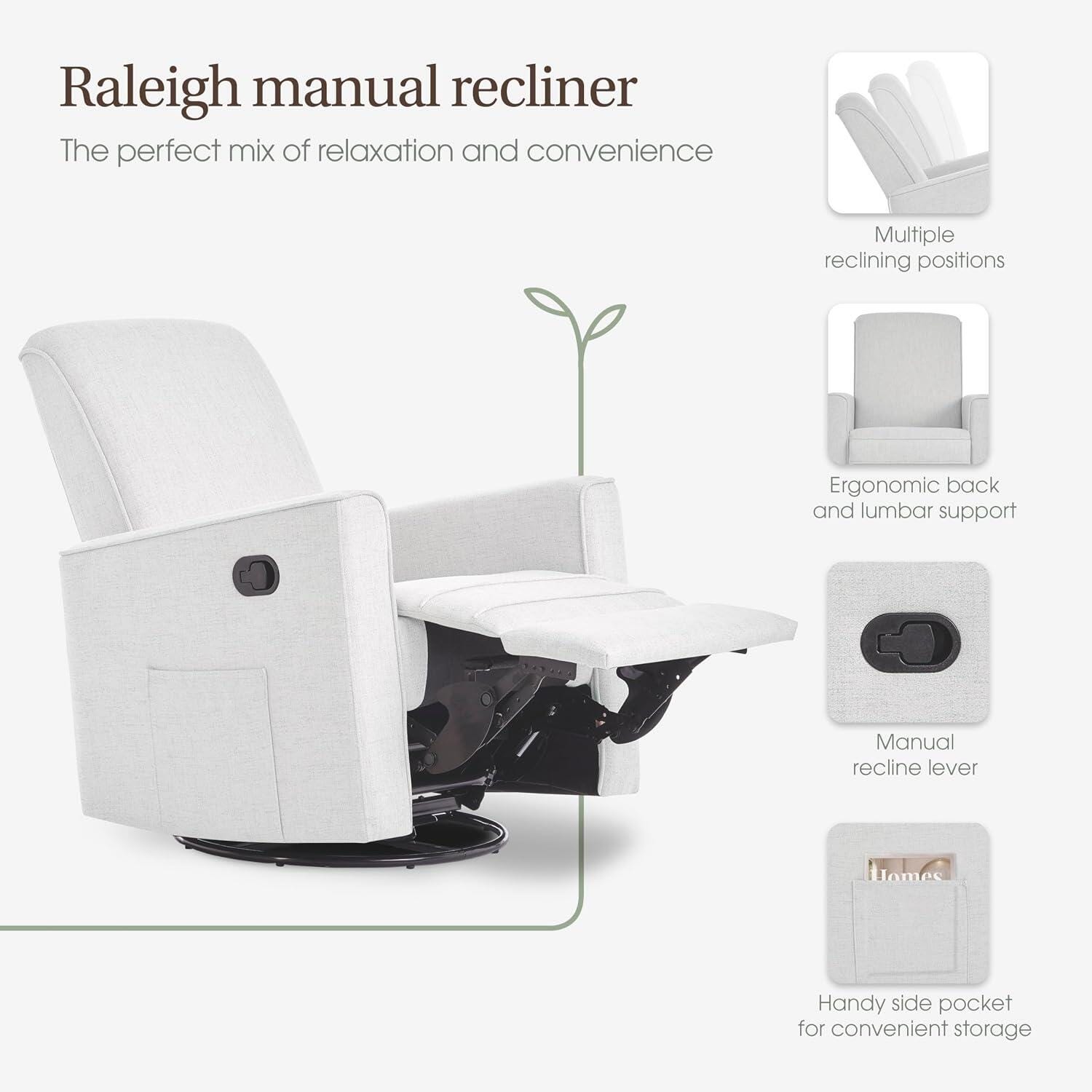 Evolur Raleigh Manual Swivel Glider Recliner, , large