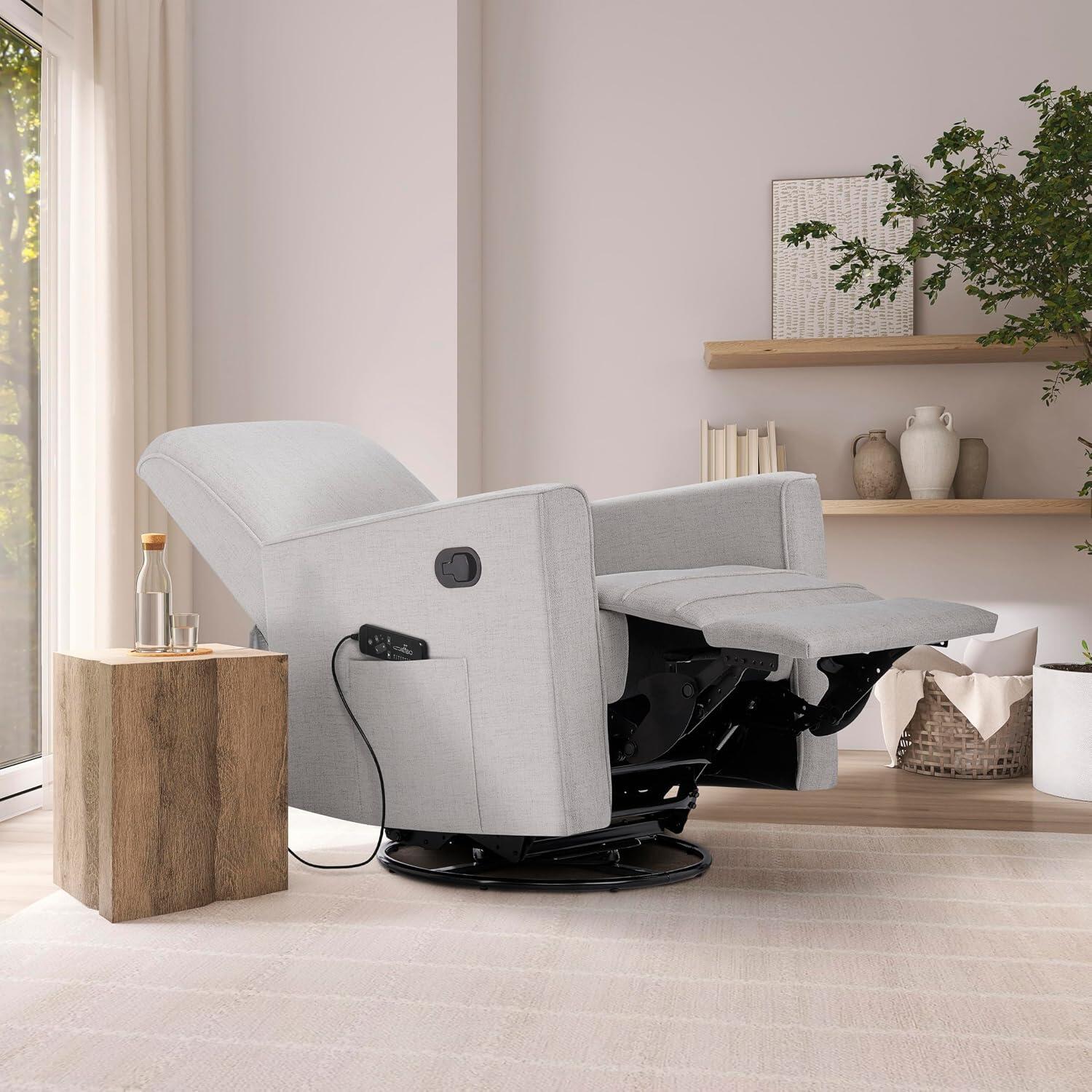 Evolur Raleigh Manual Swivel Glider Recliner, , large