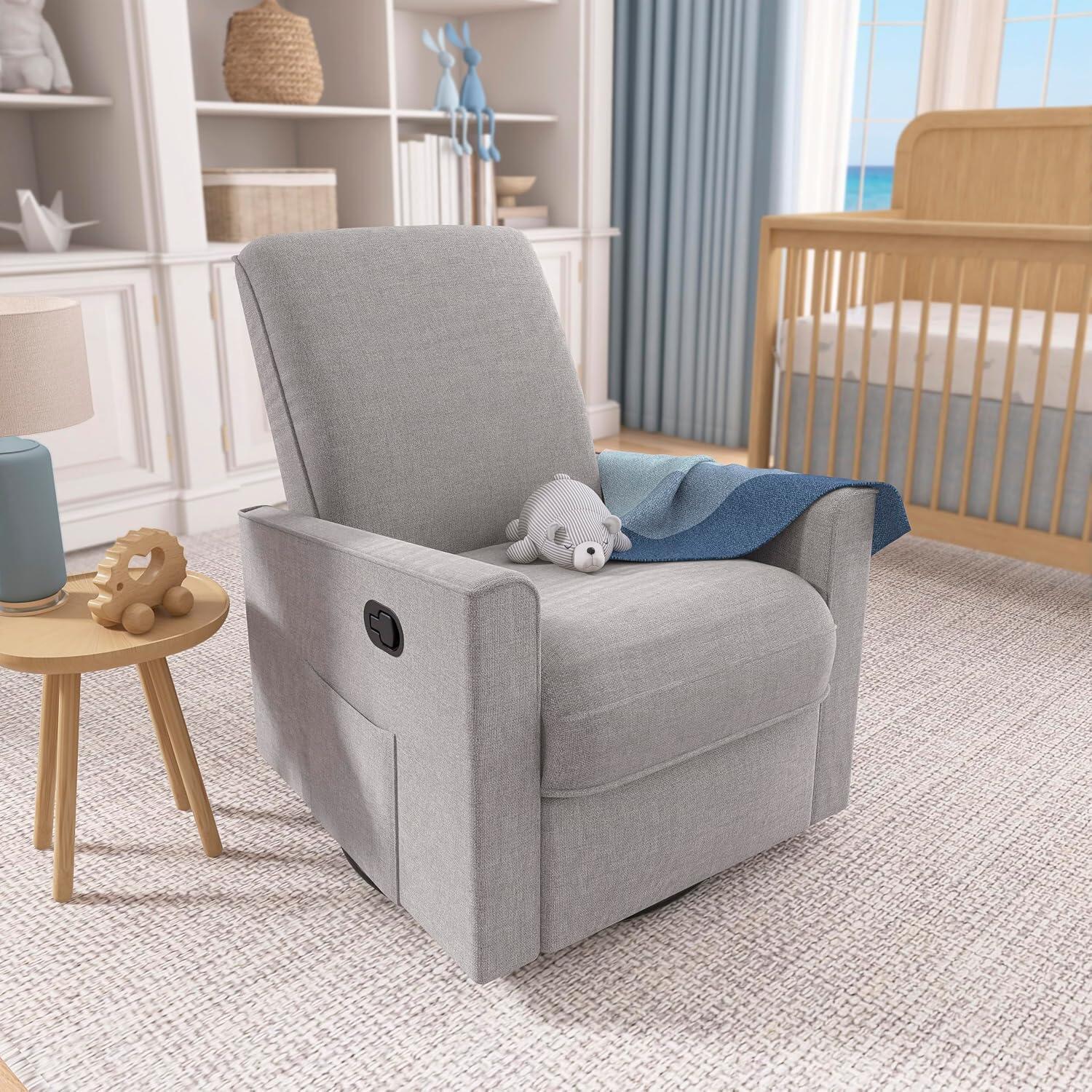 Evolur Raleigh Power Swivel Glider Recliner, Luxe Gray, large
