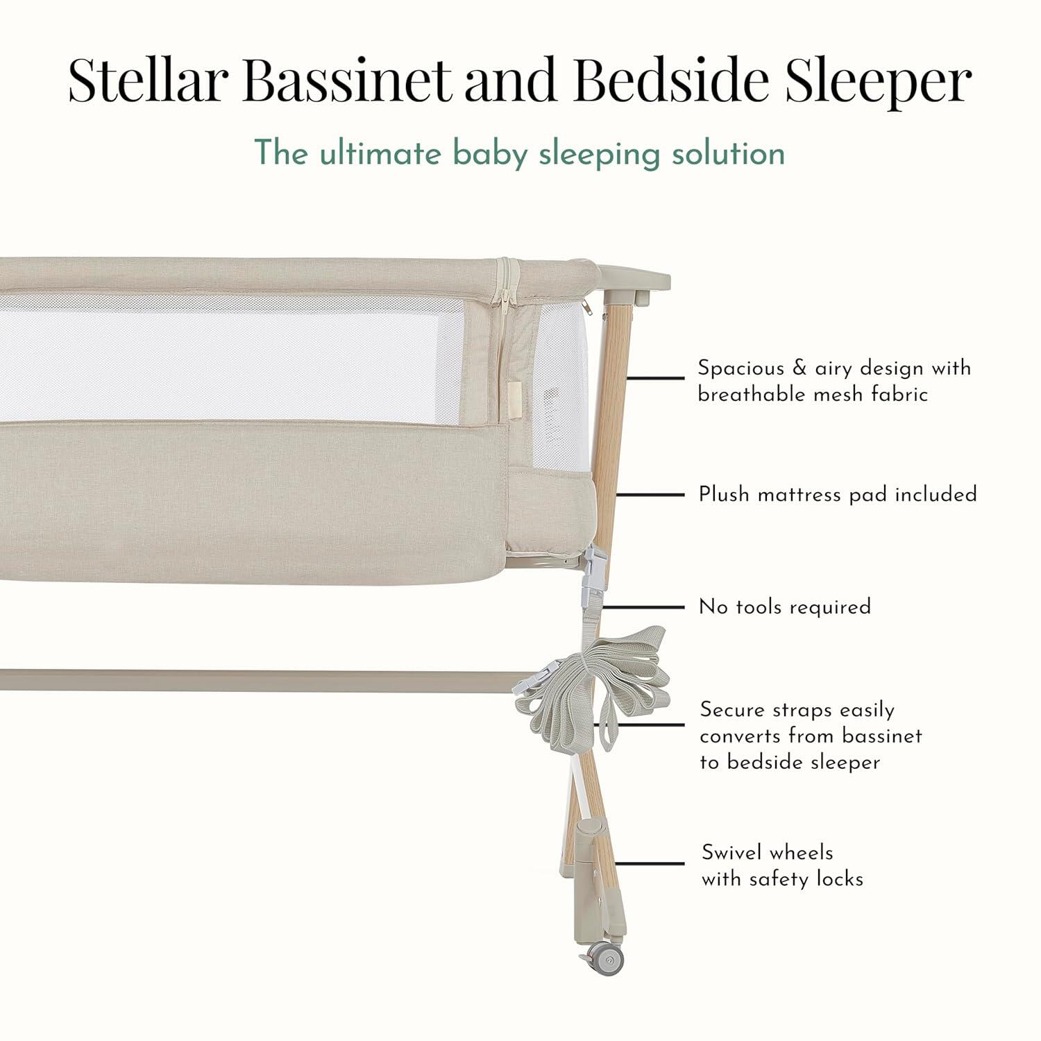 Evolur Stellar Bassinet, Beige, large