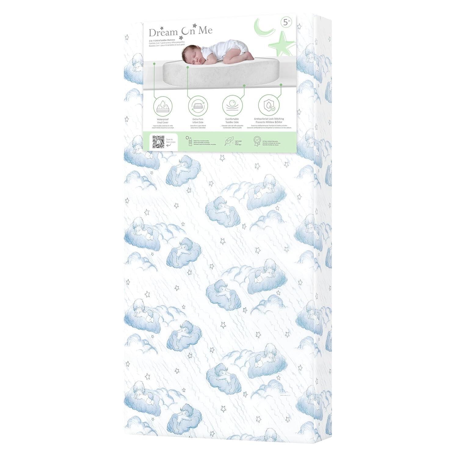 Dream On Me 2 in 1 Cozy Cloud Dual-Sided Toddler Mattress, , large