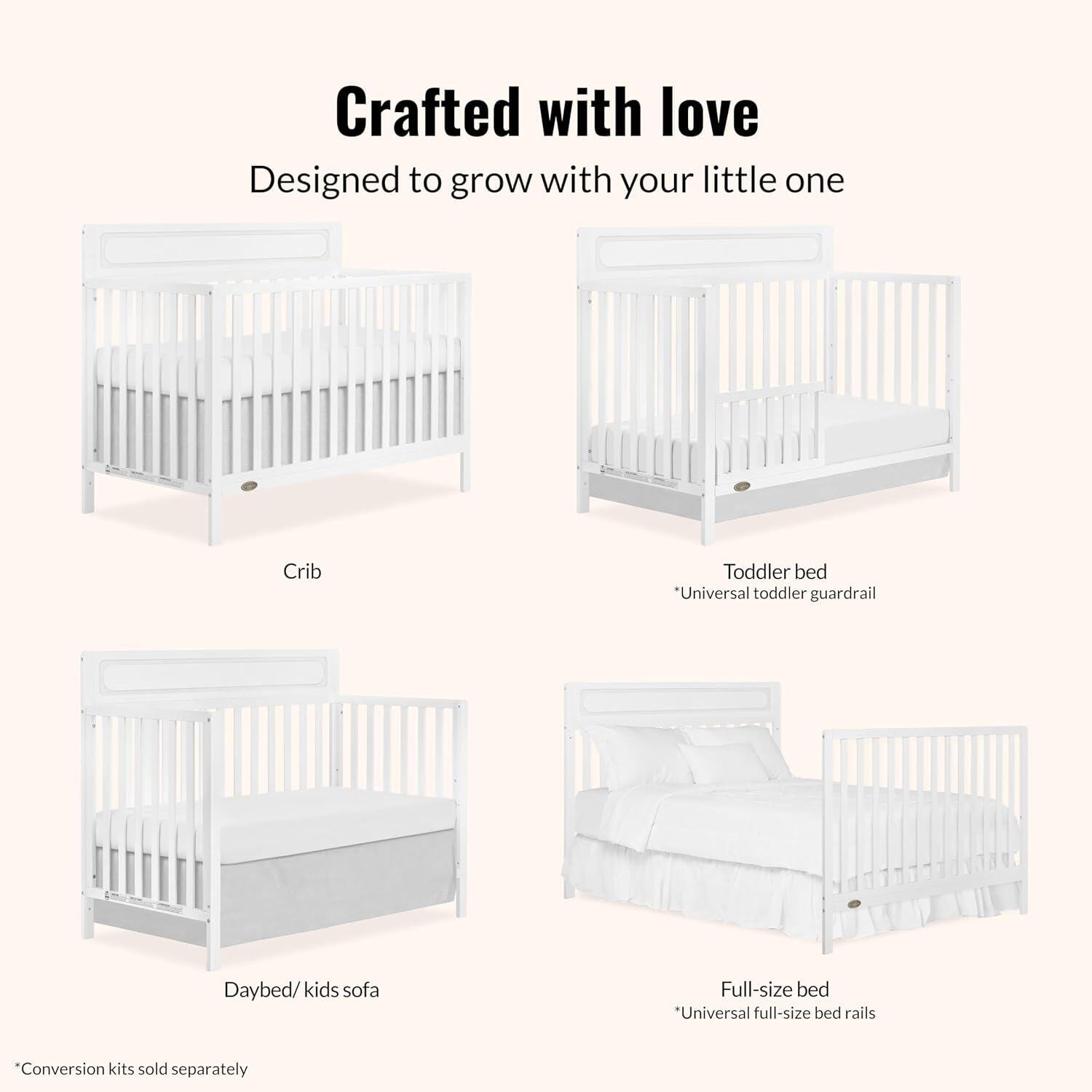 Dream On Me Avery 5-in-1 Convertible Crib, , large