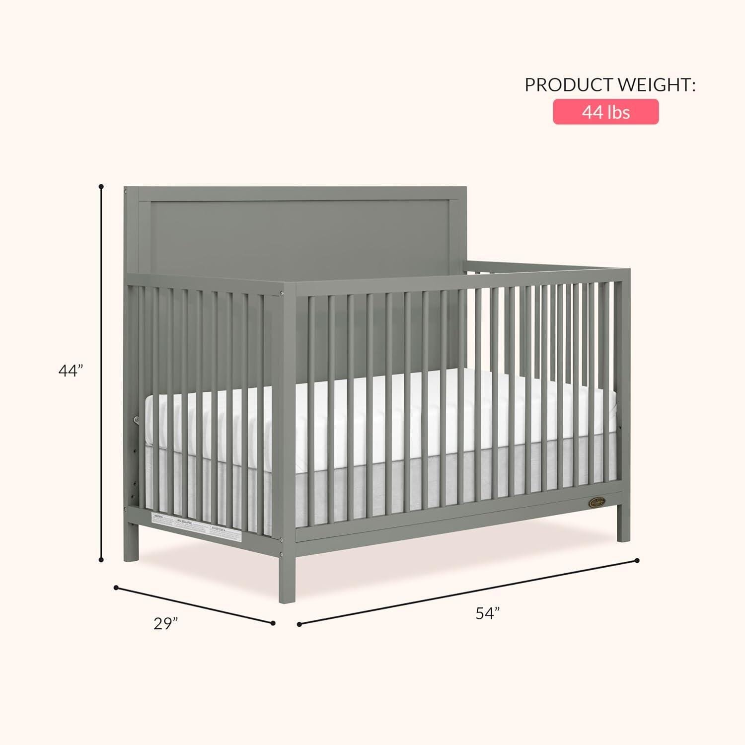 Dream On Me Dillian 5-in-1 Convertible Crib, Sea Grass, large