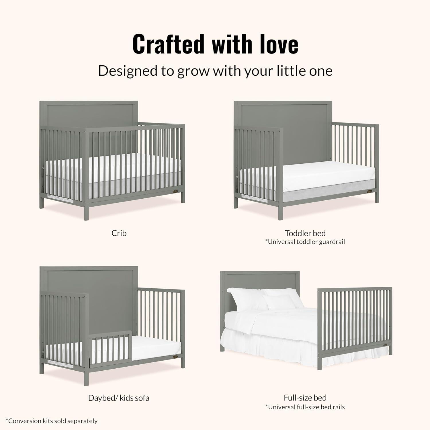 Dream On Me Dillian 5-in-1 Convertible Crib, Sea Grass, large