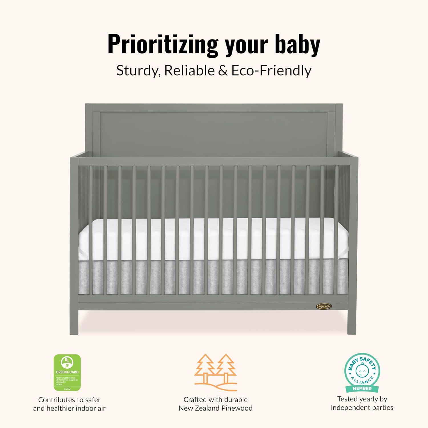Dream On Me Dillian 5-in-1 Convertible Crib, Sea Grass, large