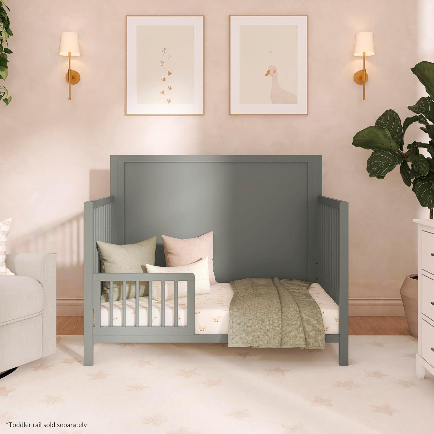 Dream On Me Dillian 5-in-1 Convertible Crib, Sea Grass, large
