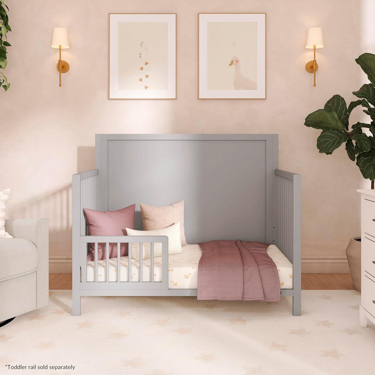 Dream On Me Dillian 5-in-1 Convertible Crib, Pebble Gray, large
