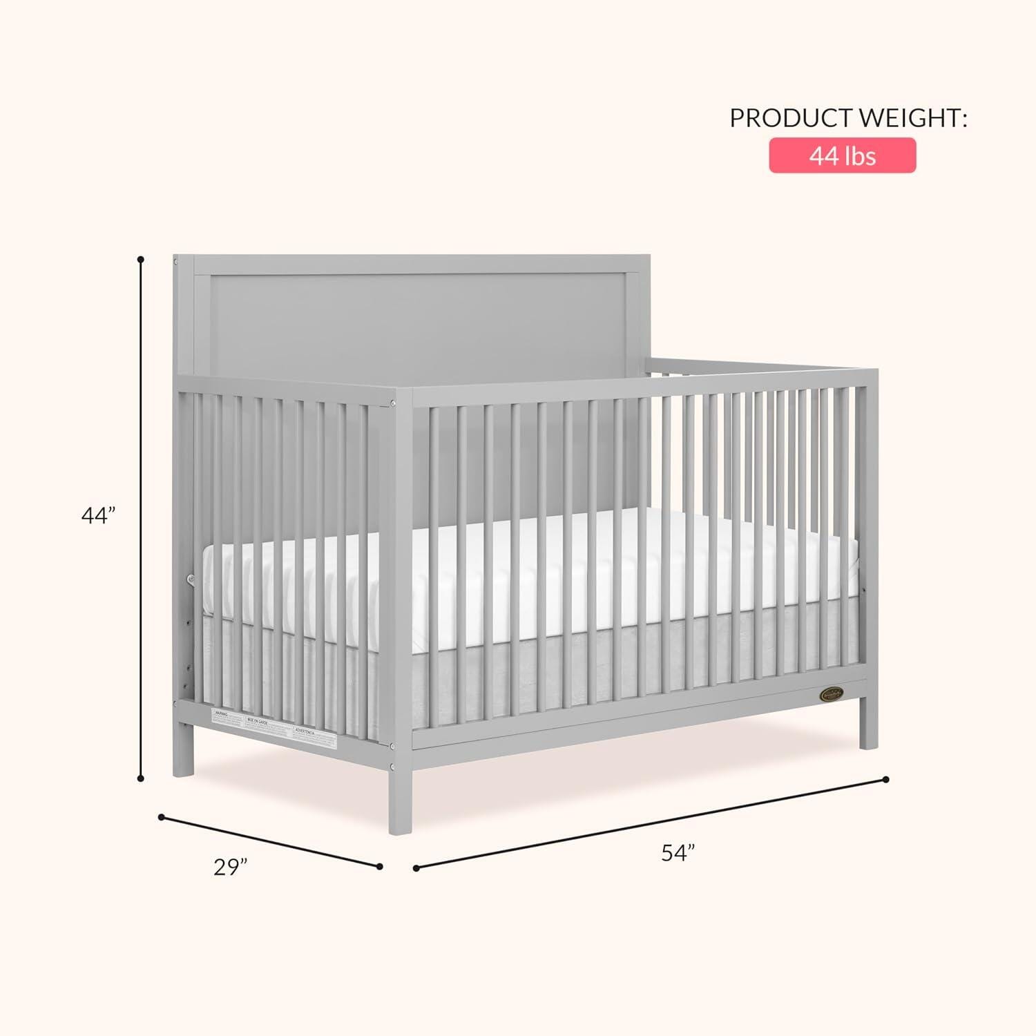 Dream On Me Dillian 5-in-1 Convertible Crib, Pebble Gray, large