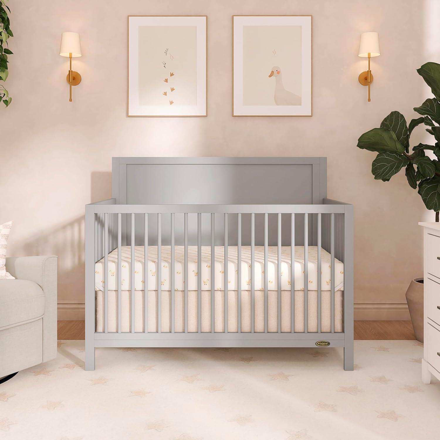 Dream On Me Dillian 5-in-1 Convertible Crib, Pebble Gray, large