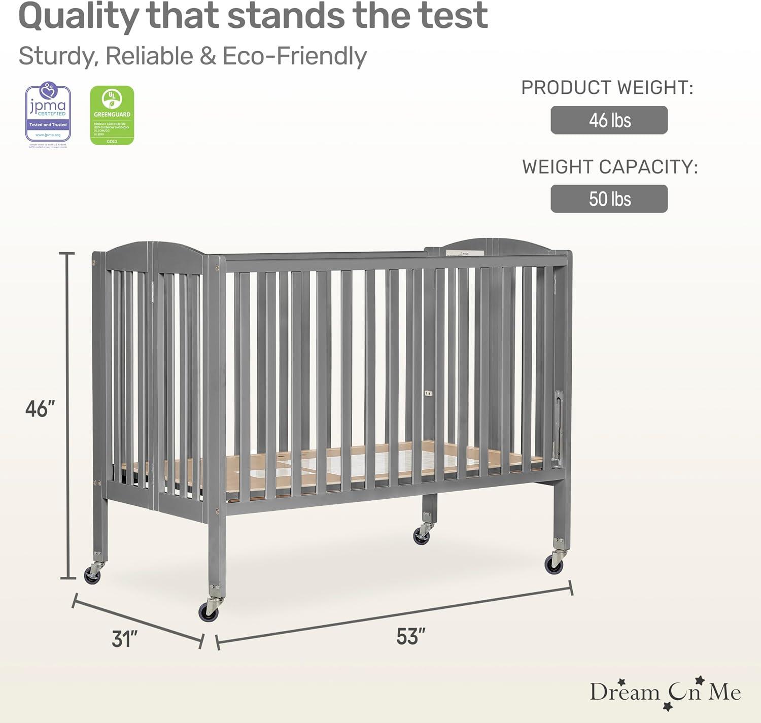Dream On Me Metal Portable Crib, , large
