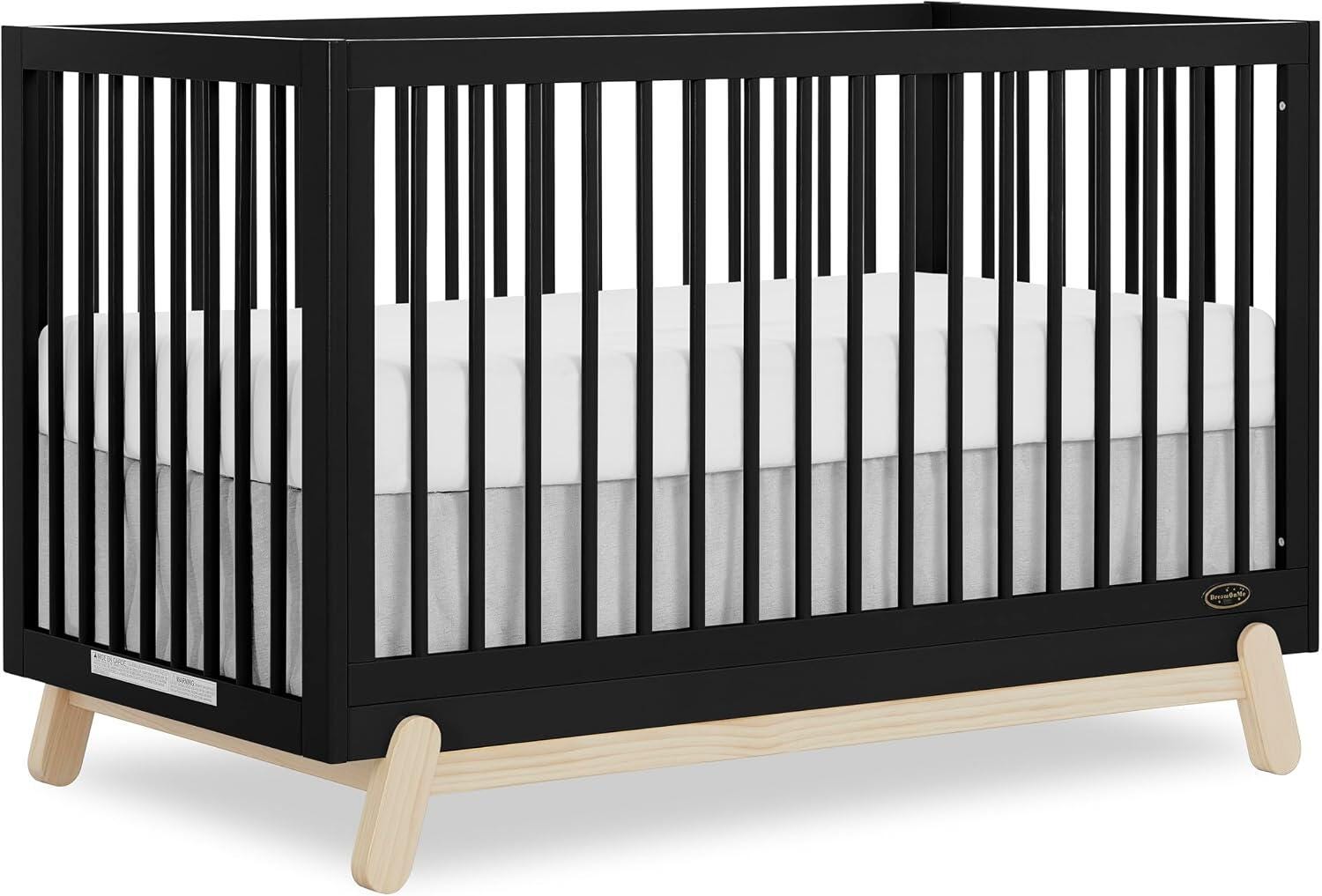 Dream On Me Hygge 5-in-1 Convertible Crib, Matte Black/Beige, large