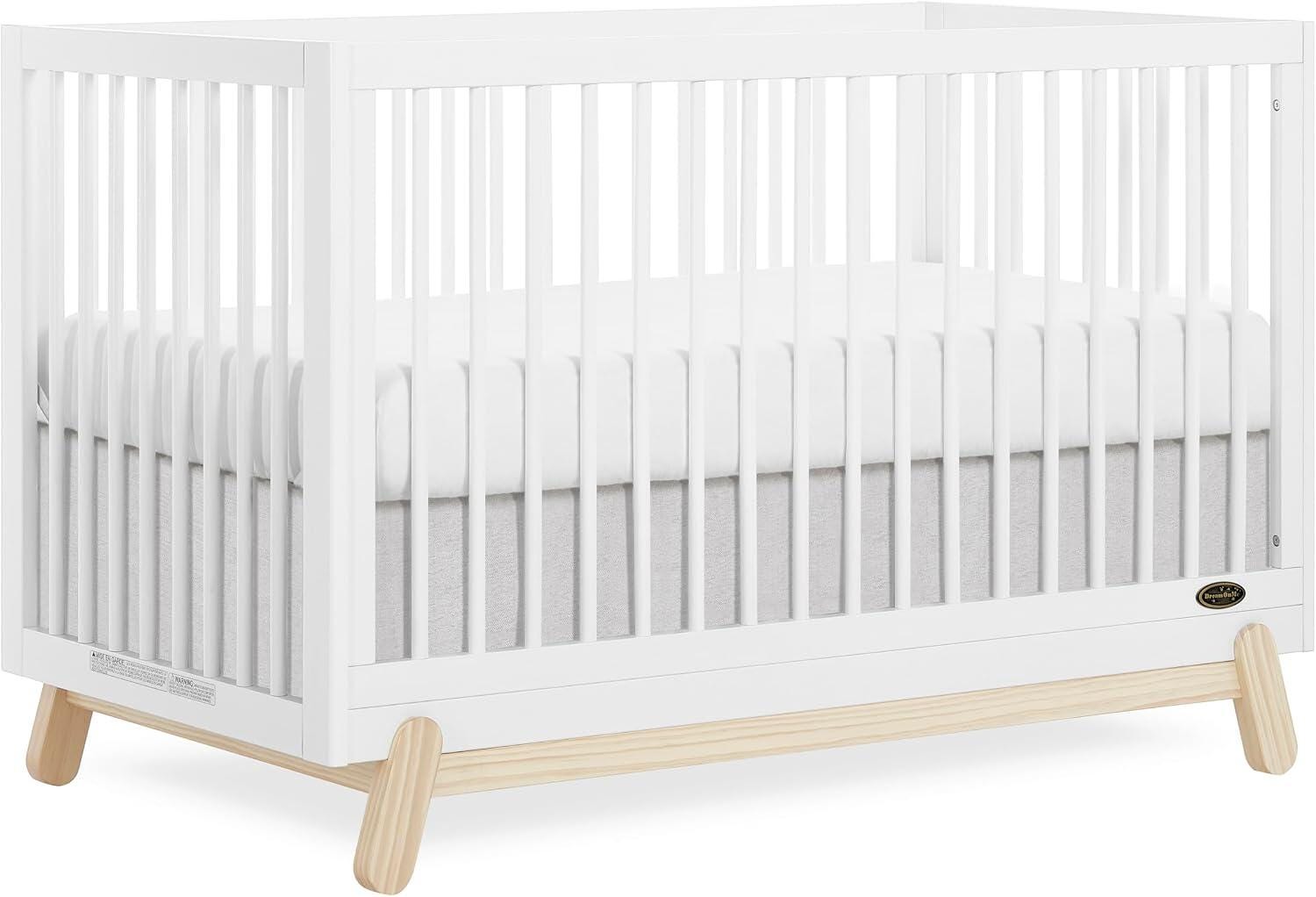 Dream On Me Hygge 5-in-1 Convertible Crib, White Oak/Beige, large