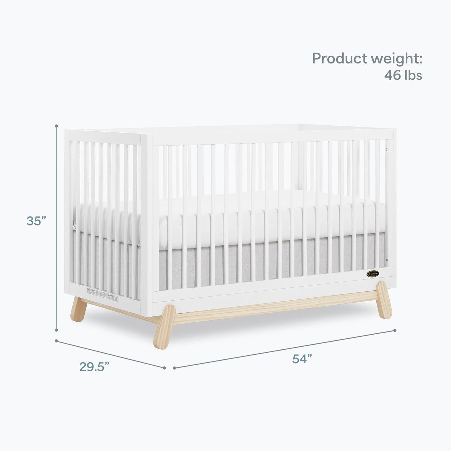 Dream On Me Hygge 5-in-1 Convertible Crib, White Oak/Beige, large