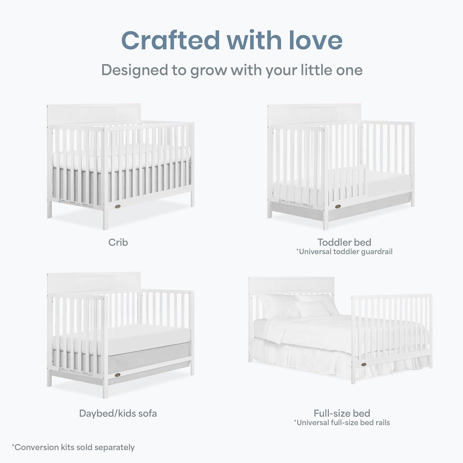 Dream On Me Ivy 5-in-1 Convertible Crib, , large