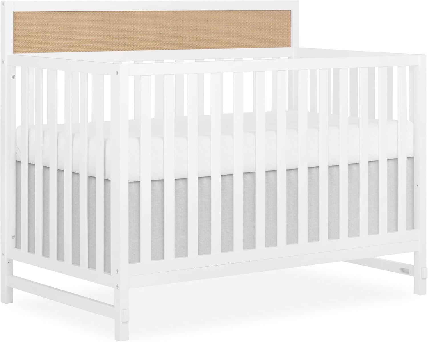 Dream On Me Kai 4-in-1 Convertible Crib, White/Natural, large