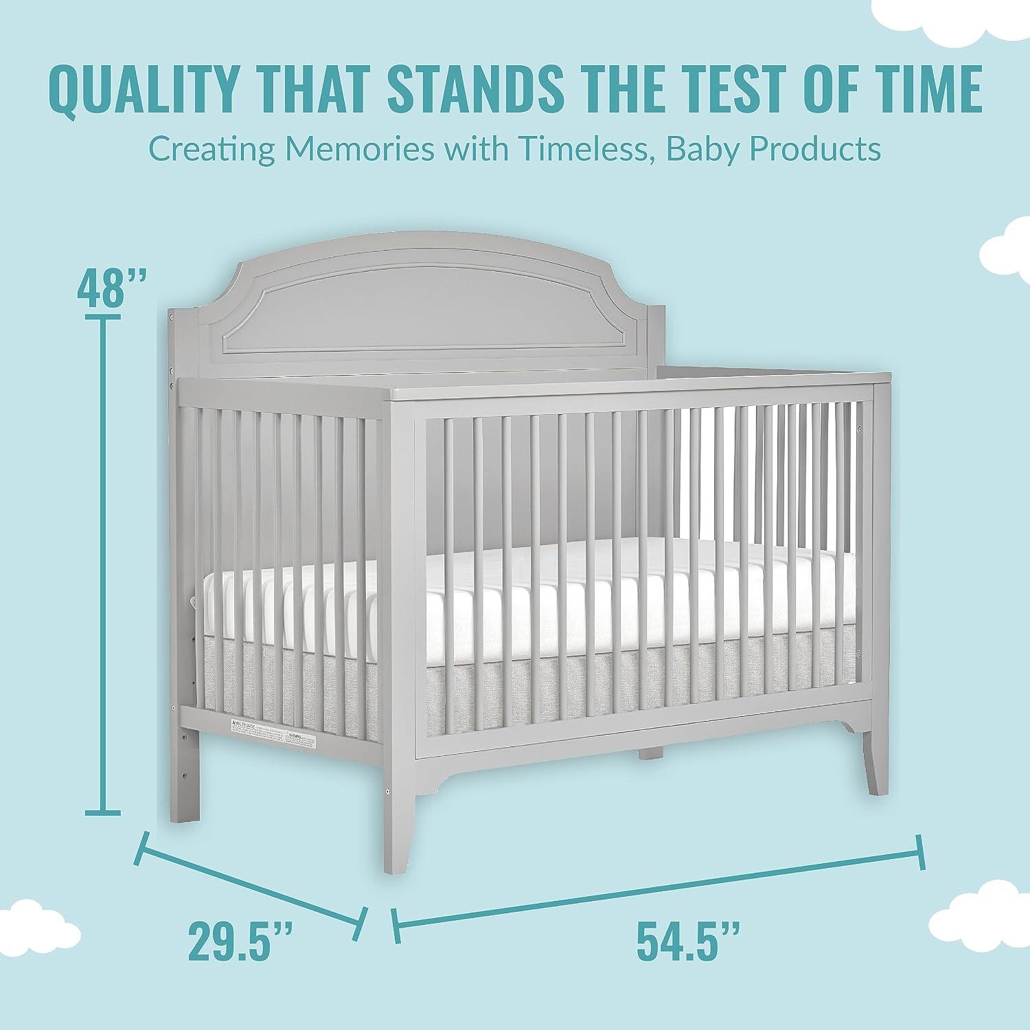 Dream On Me Milton 5-in-1 Convertible Crib, Pebble Gray, large