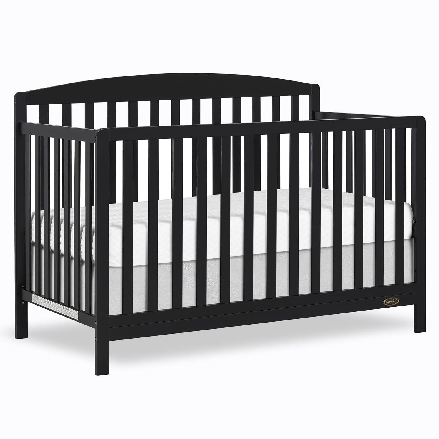 Dream On Me Odelle 5-in-1 Convertible Crib, Matte Black, large