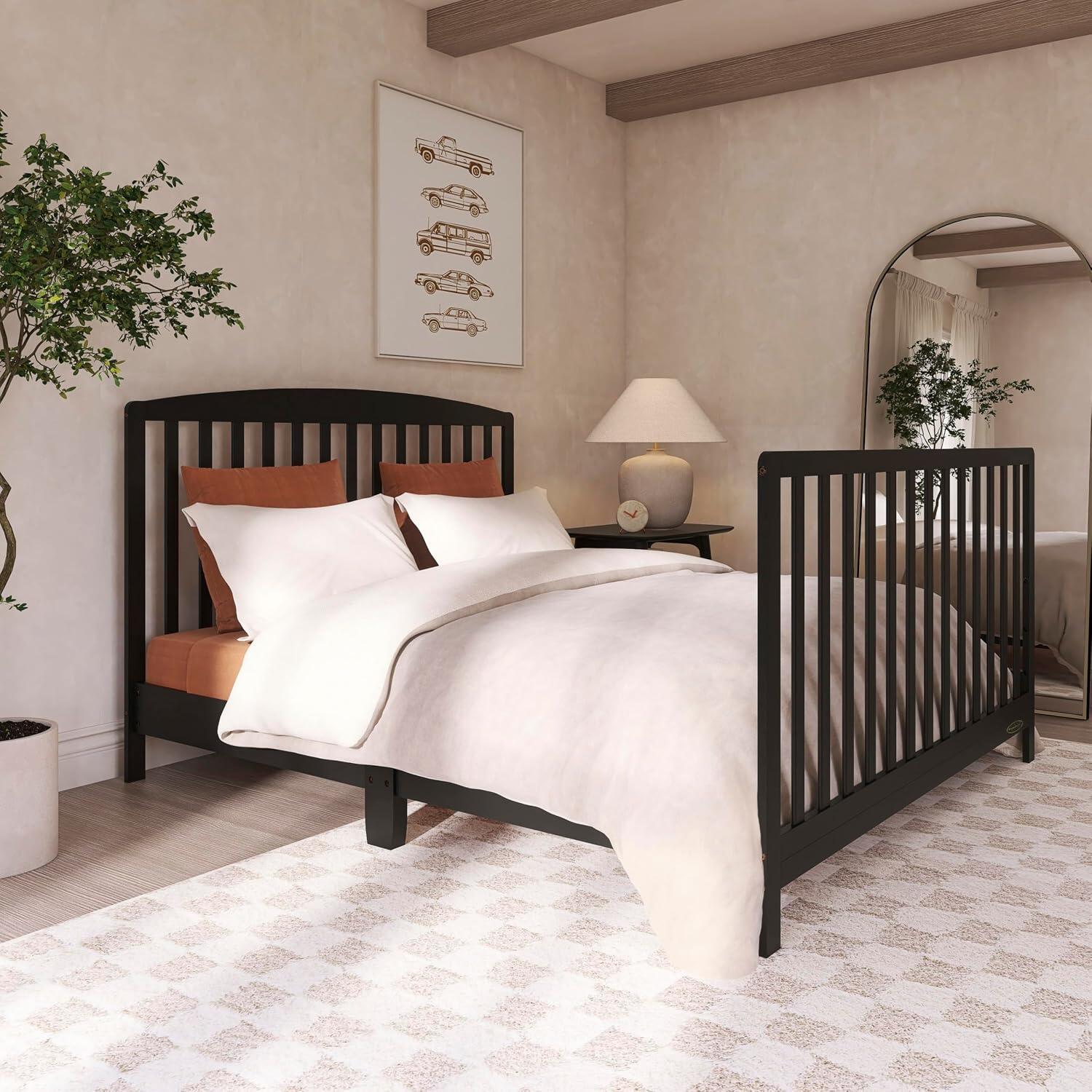 Dream On Me Odelle 5-in-1 Convertible Crib, Matte Black, large
